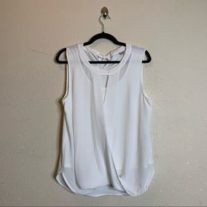 41 Hawthorne White Drape Wrap Blouse